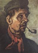 Vincent Van Gogh Head of a Peasant with a Pipe (nn040 oil on canvas